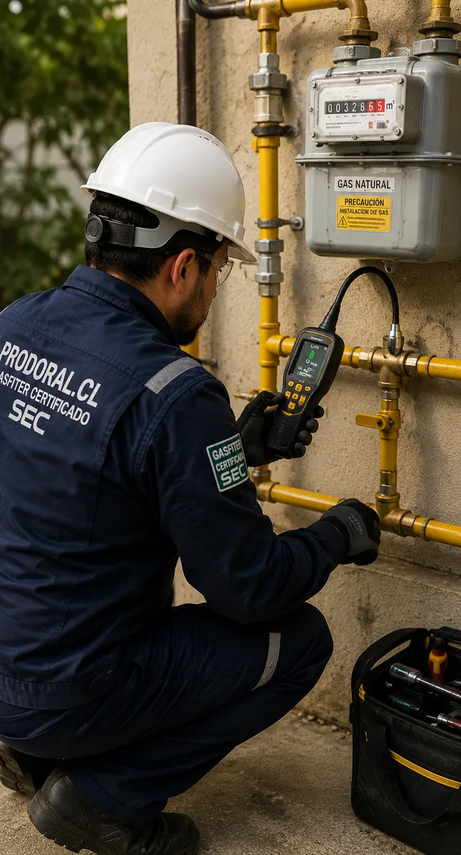 Gasfiter SEC aplicando sellante Prodoral